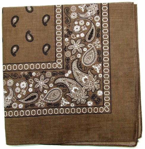 Kaiser Novelty Bandanas Paisley Cotton Bandanas (Brown 22 X 22 in) - Image 3
