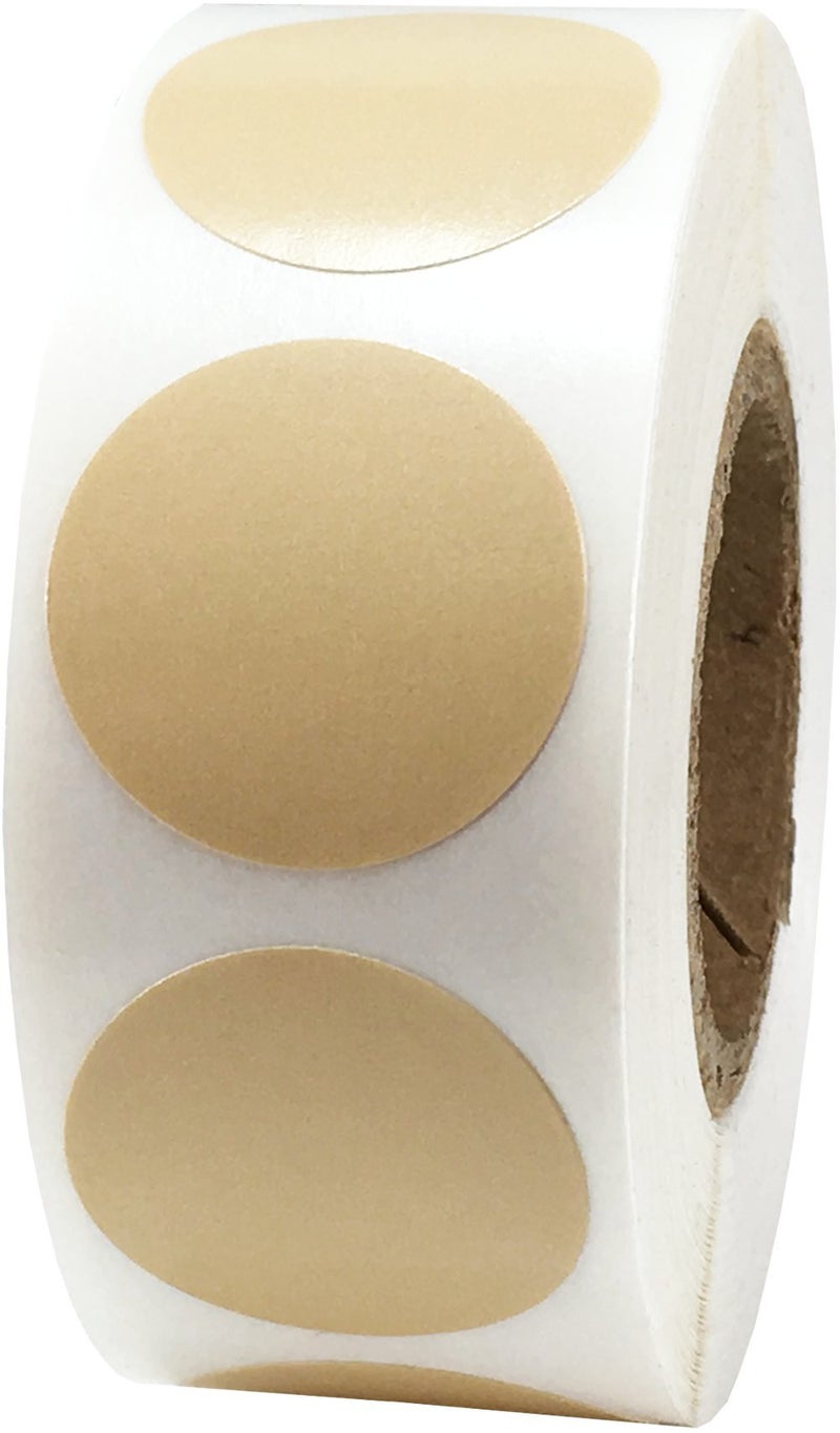 InStockLabels.com Beige Color Coding Labels for Organizing Inventory 0.75 Inch Round Circle Dots 500 Total Adhesive Stickers On A Roll - Image 2
