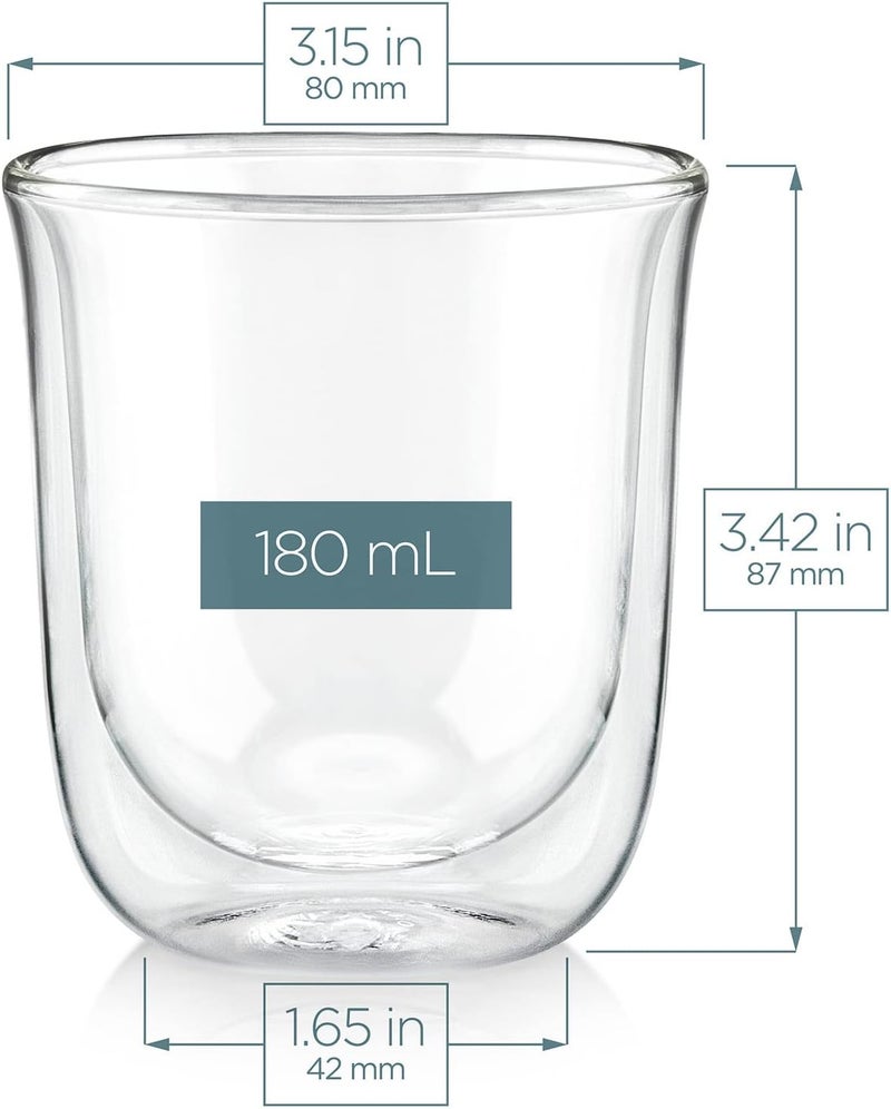 Teabloom Tulip Insulated Glasses for Tea, Espresso and Other Beverages - Double Walled Heatproof Glass Maintains Drinks Hot/Cold, 6 oz (Set of Two) - Image 4