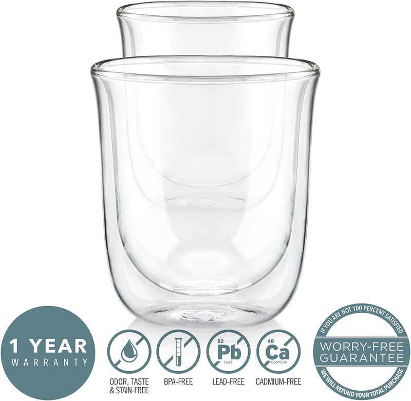 Teabloom Tulip Insulated Glasses for Tea, Espresso and Other Beverages - Double Walled Heatproof Glass Maintains Drinks Hot/Cold, 6 oz (Set of Two) - Image 3