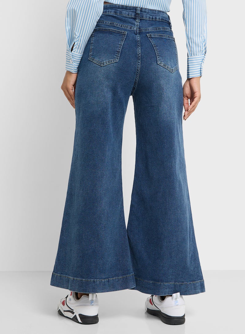 جينجر جينز واسع بخصر مرتفع وأرجل واسعة - Image 2