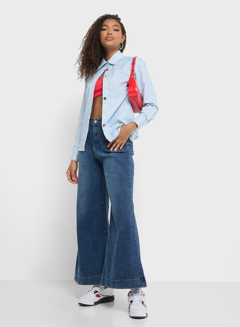 جينجر جينز واسع بخصر مرتفع وأرجل واسعة - Image 5