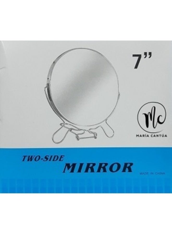 Double-Sided Makeup Mirror 7” – Wall Mounted Stainless Steel Vanity Mirror with Swivel Arm, Foldable Design, Chrome Finish, Magnifying & Standard View for Bathroom & Dressing Table - Image 3
