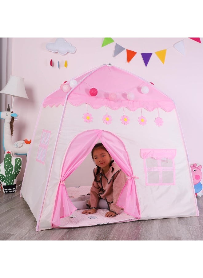 ECVV - Princess Tent for Girls/Play Tent Kids Tents and Playhouses Kids ，Children Playhouse for Indoor Outdoor ，Boys & Girls Birthday Gift | Ball light flower room| 130 * 100 * 130CM - Image 1
