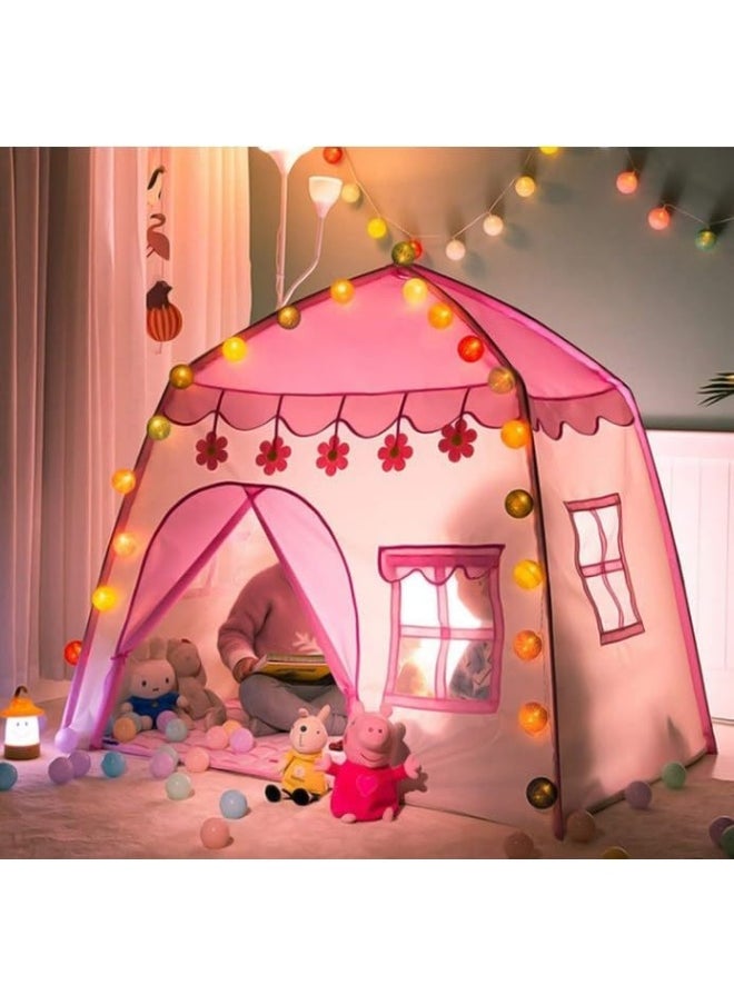 ECVV - Princess Tent for Girls/Play Tent Kids Tents and Playhouses Kids ，Children Playhouse for Indoor Outdoor ，Boys & Girls Birthday Gift | Ball light flower room| 130 * 100 * 130CM - Image 1