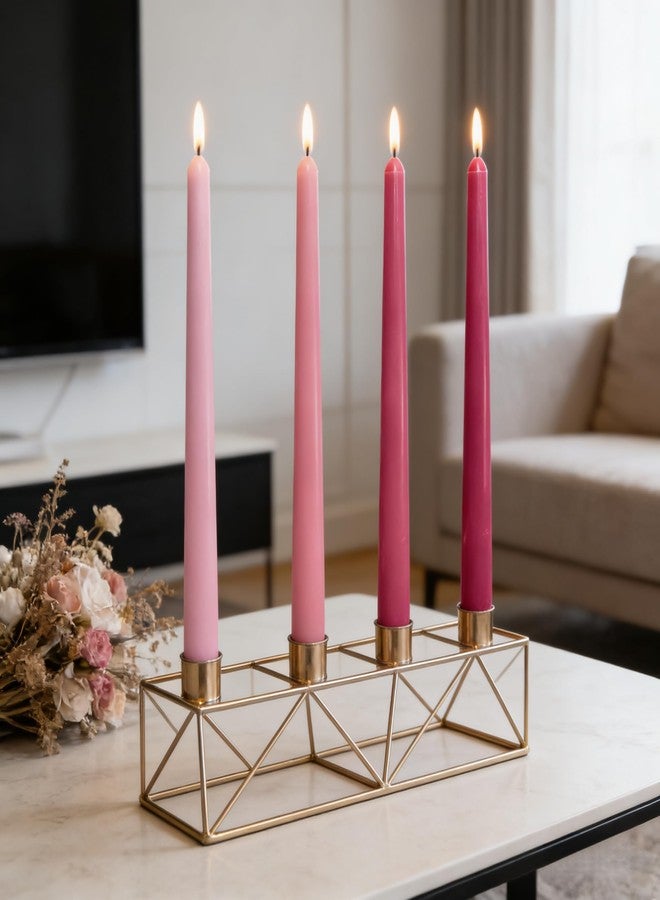 Sihuida 12-Pack Gradient Hot-Pink Taper Candles, 10 Inch Unscented Dripless Candlesticks, Long-Lasting Burn Time of 7-8 Hours, Perfect for Wedding Valentine's Day Dinners Parties and Home Décor - Image 2