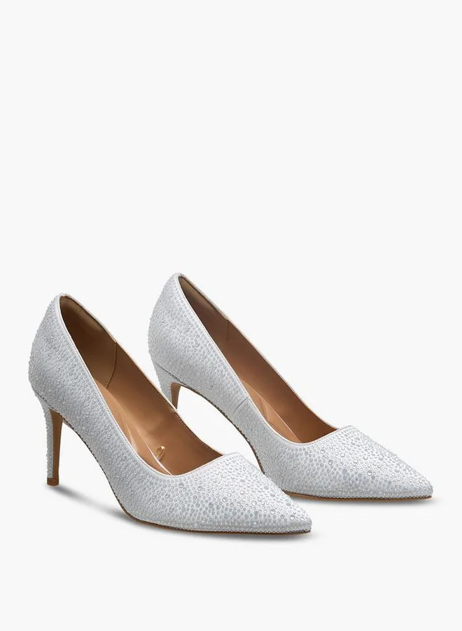 Celeste WHITE Women Embellished Stiletto Heel Pumps for Women | Best Price UAE