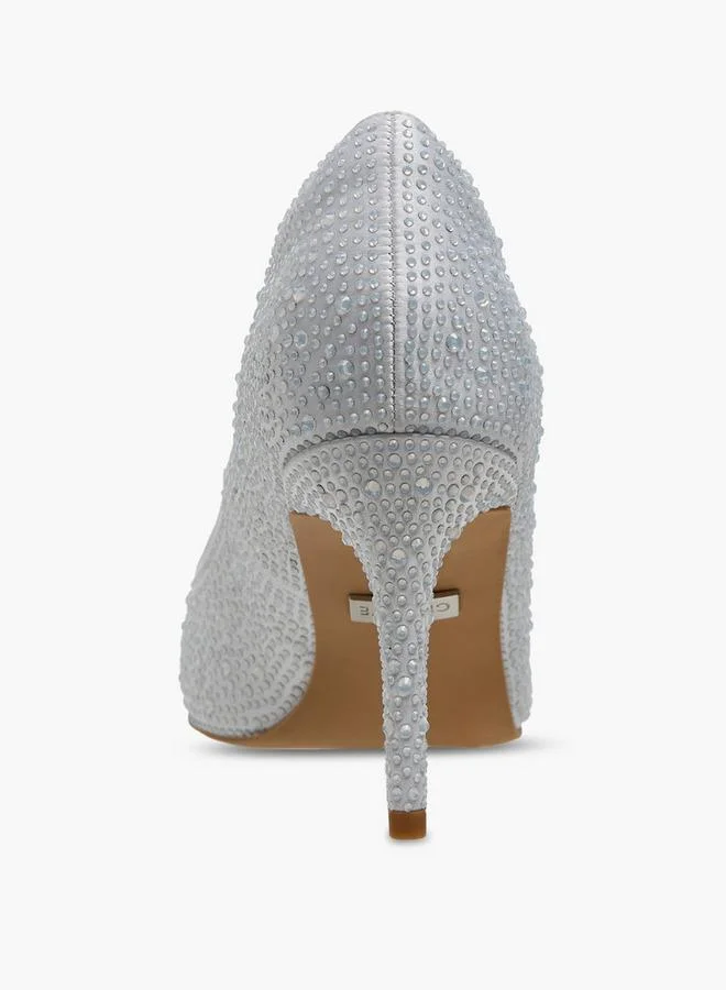 Celeste WHITE Women Embellished Stiletto Heel Pumps for Women | Best Price UAE