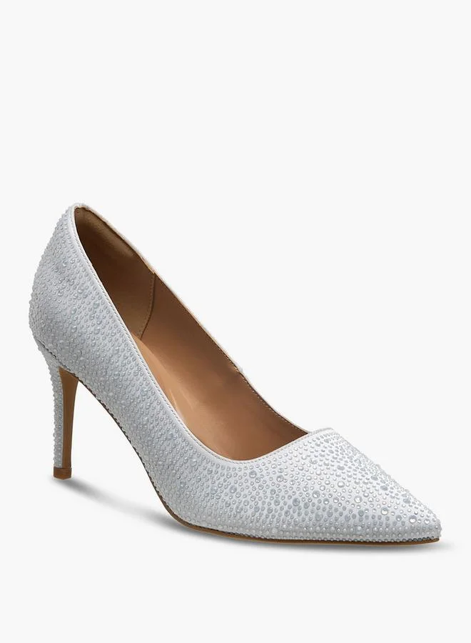 Celeste WHITE Women Embellished Stiletto Heel Pumps for Women | Best Price UAE