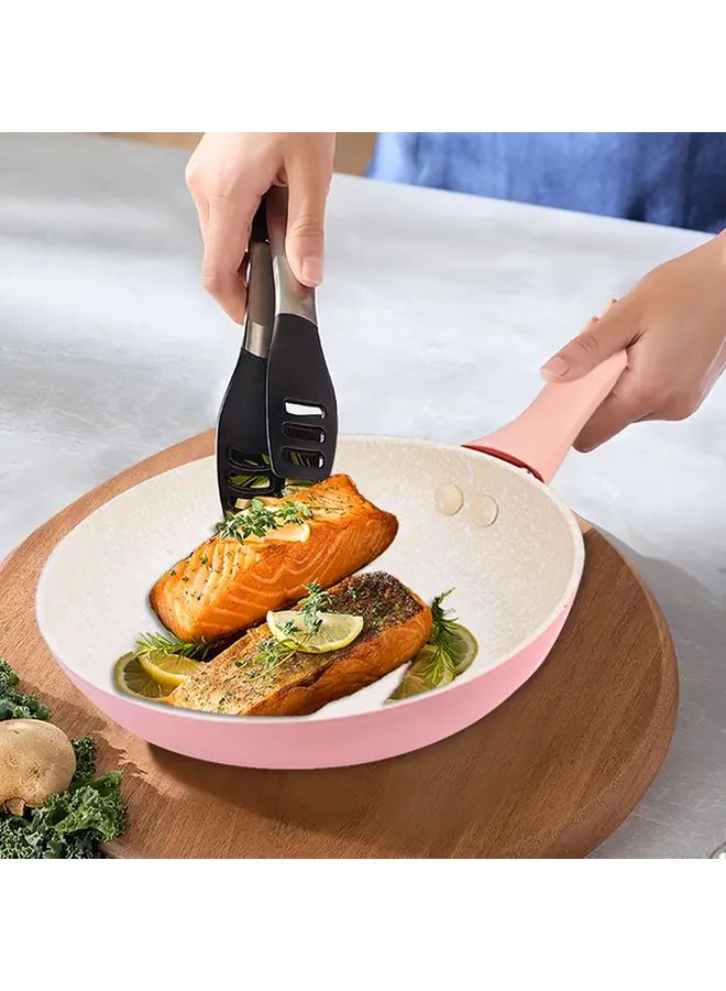 3 Piece Pink Cookware Set Food Grade Multifunctional Frying Pan For Gas And Induction - Image 2