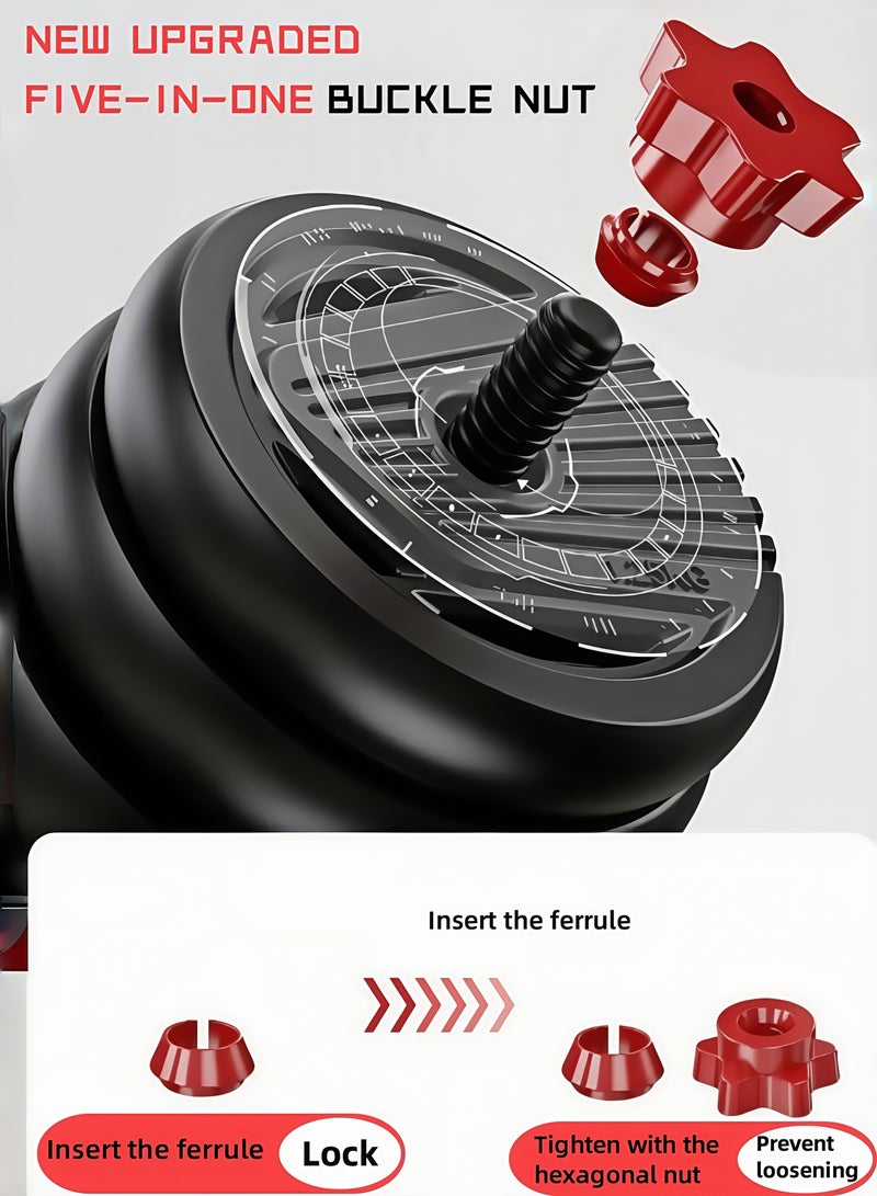 ADEBOLA Multifunctional Adjustable Dumbbells Set, 44 LBS/20 KG with Connector, 4 in1 Dumbbells Set Used as Barbell, Kettlebells, Push up Stand, Fitness Exercises for Home Gym Suitable Men/Women  - Image 3