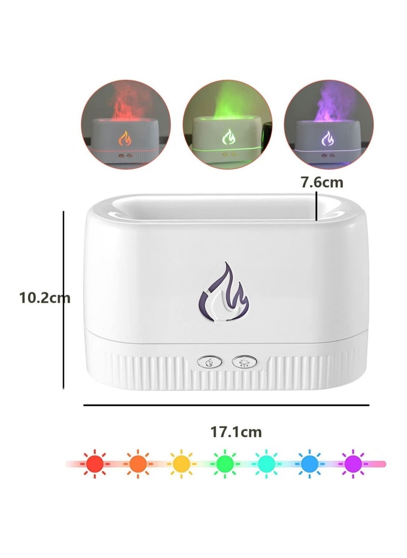 Flame Air Diffuser,Humidifier,Portable Noiseless Aroma Diffuser with Multicolor Lights Waterless Auto Off Protection Essential Oil Diffuser for Home,Office