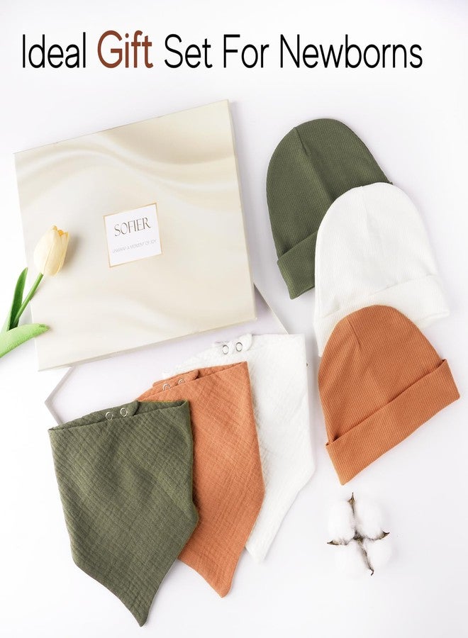 Sofier Baby Hats and Muslin Bibs Baby Beanies for Unisex Newborn Infant 0-6 Months Boys Girls Gift Set(US, Age, 0 Months, 6 Months, Green) - Image 5