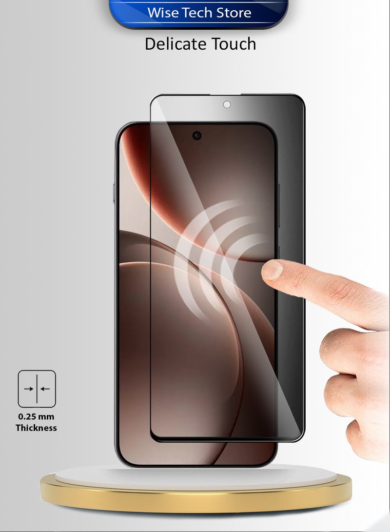 Wtech Oppo Find X9 5G 2025 Premium E2E Series Privacy Full Glue Full Cover Tempered Glass Screen Protector (MSGECP) - Clear/Black - Image 3