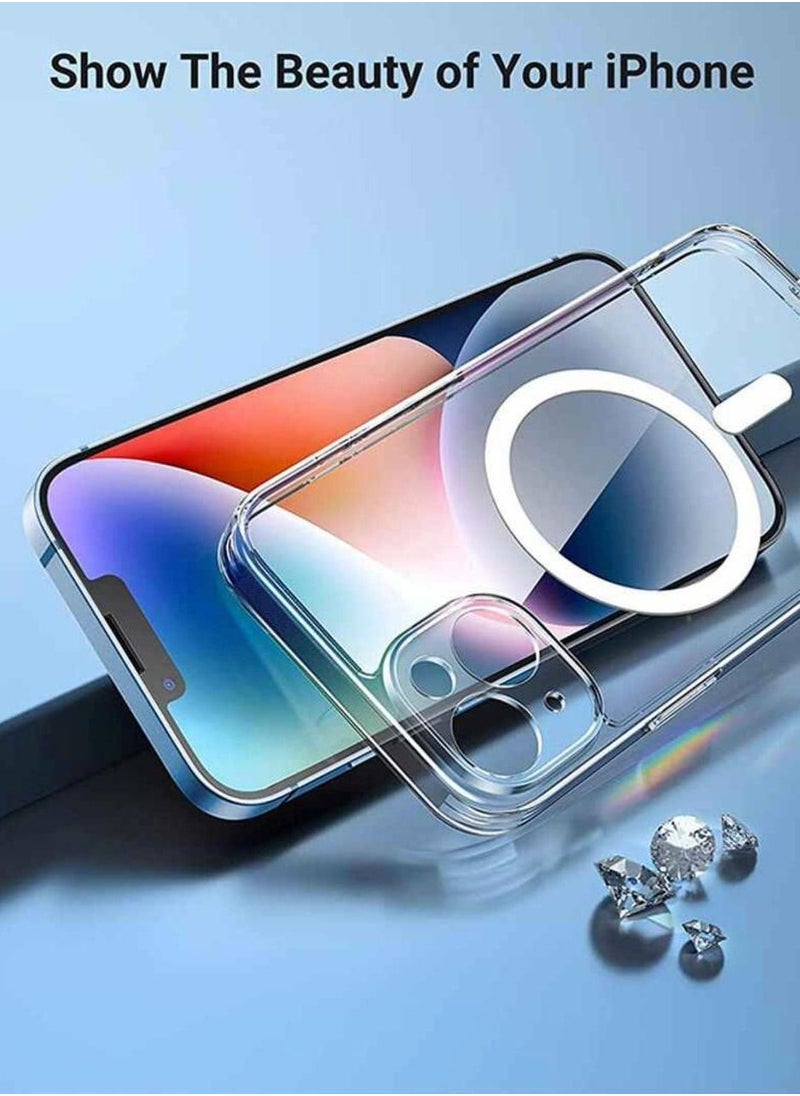 Generic - iPhone 14 Plus  Magsafe Case 6.7 Inch Slim Thin Magnetic Case Yellowing-Resistant Anti-Drop Shock Absorption Anti-Scratch and Hard Back Crystal Case Cell Phone Case iPhone 14 Plus Case Clear - Image 1