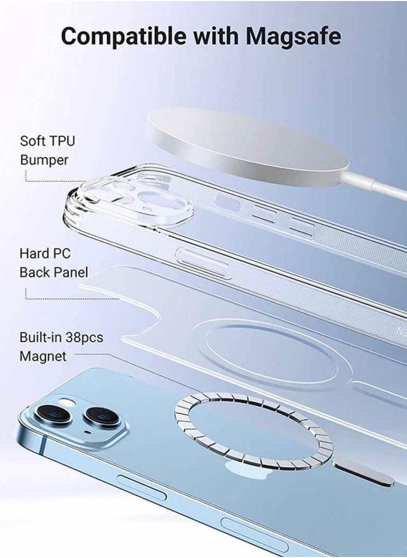 Generic - iPhone 14 Plus  Magsafe Case 6.7 Inch Slim Thin Magnetic Case Yellowing-Resistant Anti-Drop Shock Absorption Anti-Scratch and Hard Back Crystal Case Cell Phone Case iPhone 14 Plus Case Clear - Image 1
