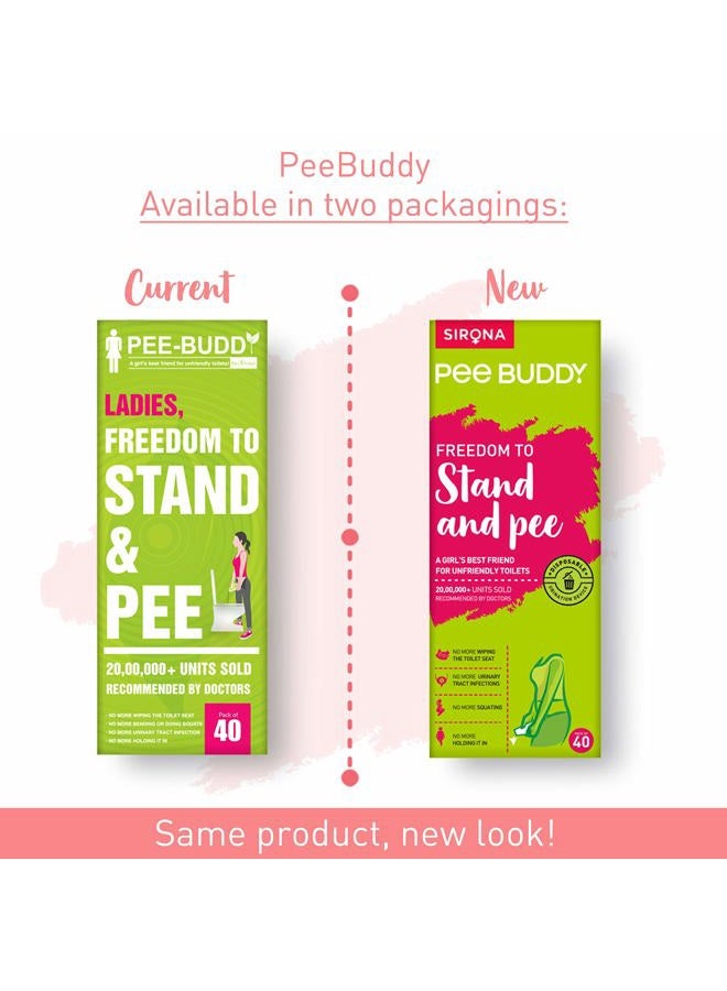 PEE BUDDY PeeBuddy 40 Funnels Portable Female Urination Device | Disposable Female Urinal Funnel | Travel, Camping, Hiking and Outdoor Activities | Discreet and Compact Stand and Pee Funnel for Women, Girls - Image 2