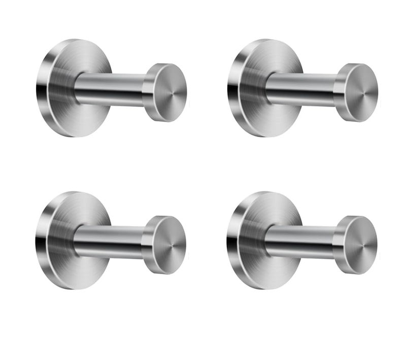 NELXULAS Brushed Stainless Steel Short Bath Towel Hooks Single Super Heavy Duty Wall Mount Hook, Fit for Bedroom,Living Room, Bathroom and Fitting Room, Office, - Image 1
