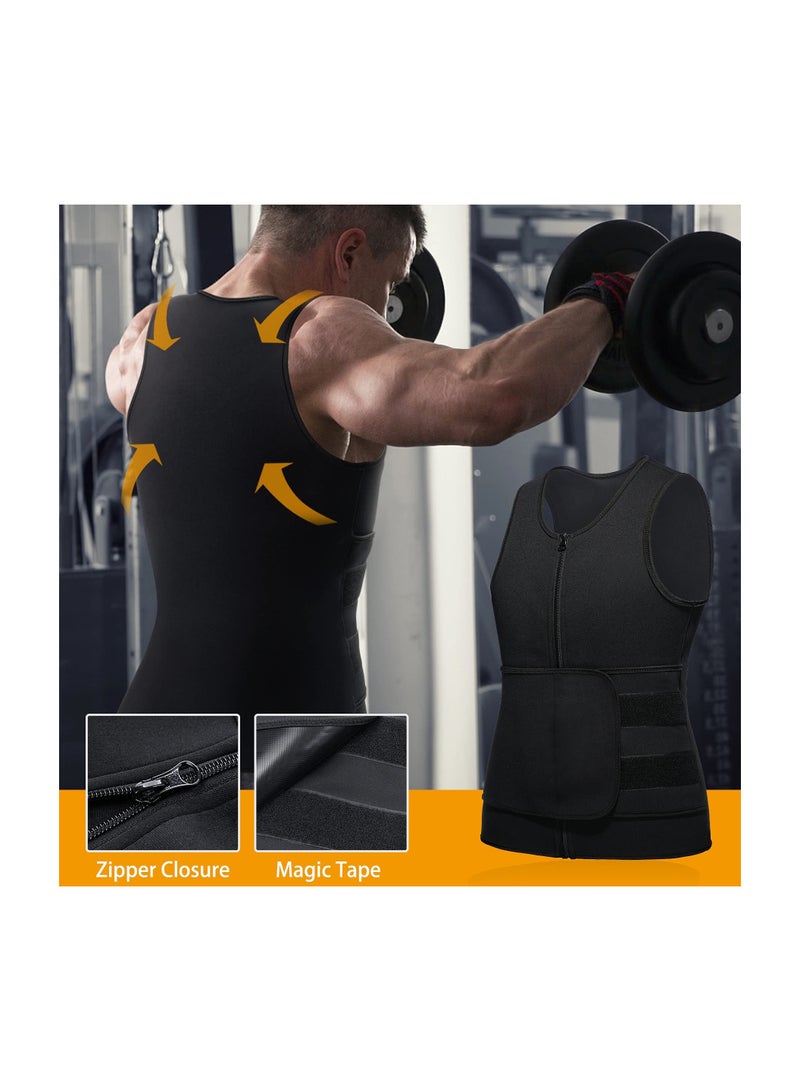KASTWAVE Sauna Vest with Waist Trainer for Men, 2 in 1 Mens Abdomen Trainer Neoprene Slimming Workout Vest Shaper Promotes Healthy Sweat, Weight Loss, Lower Back Posture - Image 4