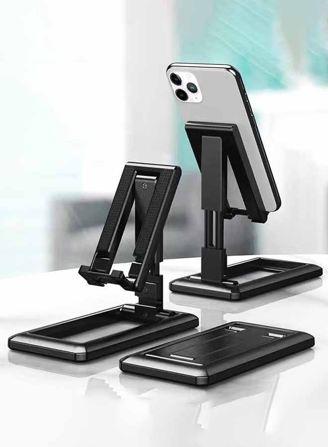 LEEKA Adjustable Foldable Desk Phone & Tablet Stand Universal Holder for iPad, iPhone, Samsung, Mobile & PC Sturdy & Portable Desktop Bracket (Black) - Image 4