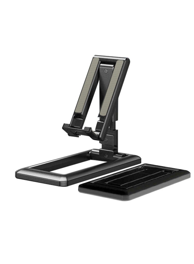 LEEKA Adjustable Foldable Desk Phone & Tablet Stand Universal Holder for iPad, iPhone, Samsung, Mobile & PC Sturdy & Portable Desktop Bracket (Black) - Image 3
