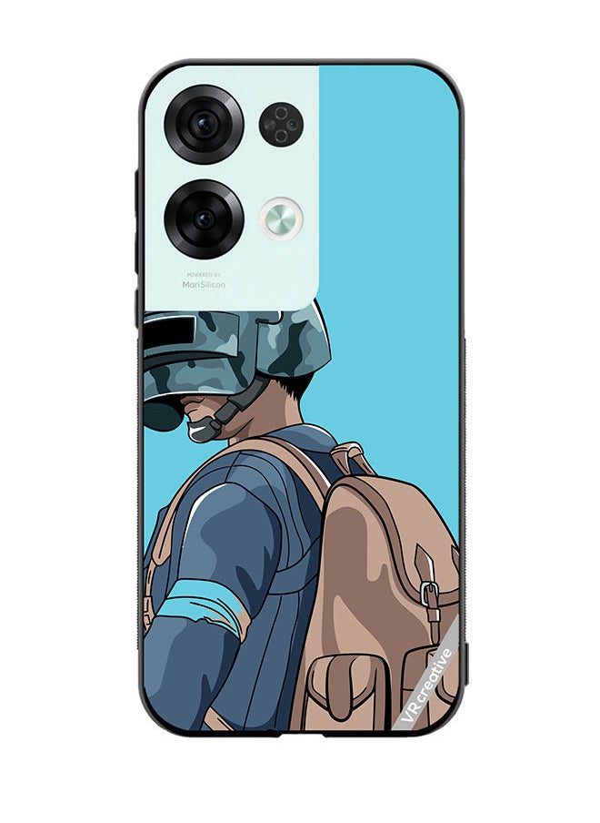 VR CREATIVE - Protective Case Cover For Oppo Reno8 Pro Helmet And In Military Uniform Design Multicolour - Image 1