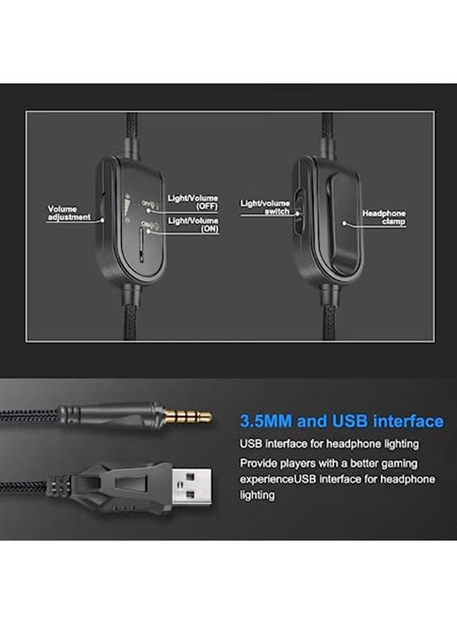 onikuma K8 RGB Gaming Headset 7.1 Surround Sound Noise Canceling Mic ,PC , PS4-3 , Mobile And Xbox - Image 5