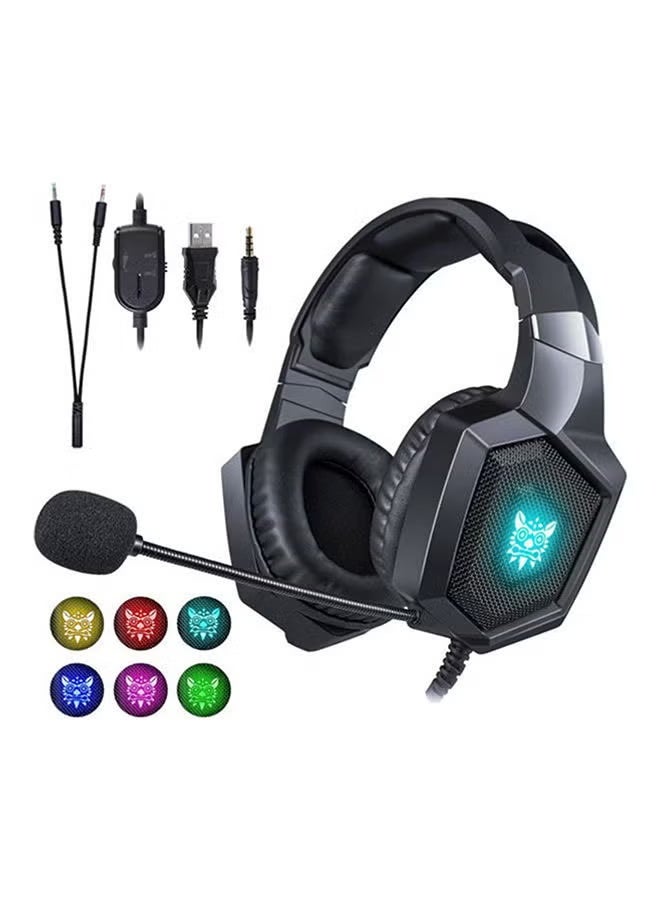onikuma K8 RGB Gaming Headset 7.1 Surround Sound Noise Canceling Mic ,PC , PS4-3 , Mobile And Xbox - Image 1