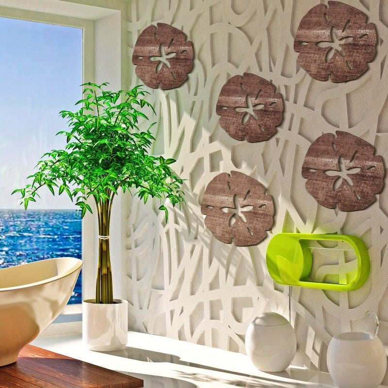 5 Pcs Bohemian Nautical Wall Art Beach Signs With Hooks Wood Board Decor Suitable For Living Room Bedroom Bathroom Coastal Anchors Shells Driftwood Easy Installation No Tools Electricity Yhh - Image 5