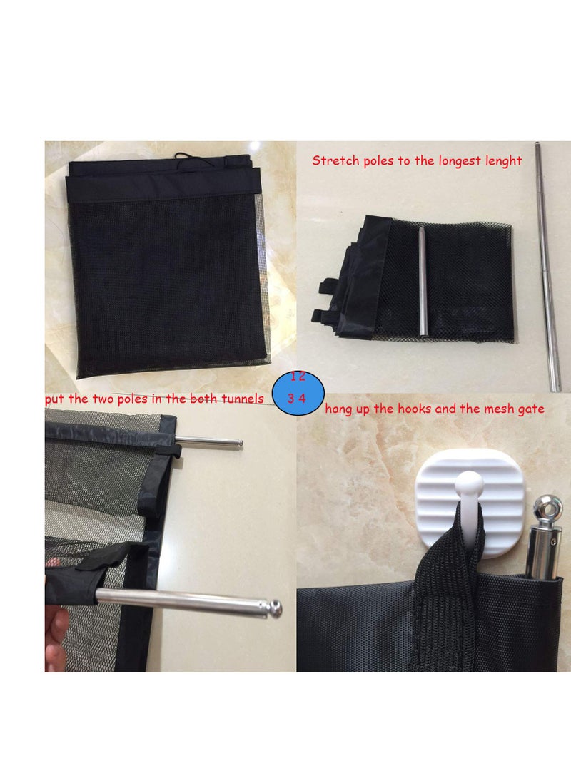 SYOSI Retractable Baby Gate Magic Pet Gate for The House Providing a Safe Enclosure to Play and Rest, 110cm*72cm - Image 5