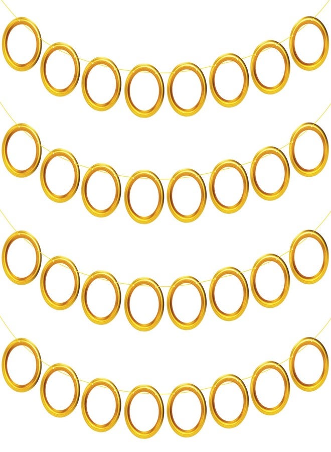 Yexiya 4 Pcs Birthday Party Decorations Paper Gold Rings Hanging Banner Paper Garland Decor Shadow Birthday Party Banner Backdrop Hedgehog Themed for Cartoon Baby Shower Favors Supply - Image 1