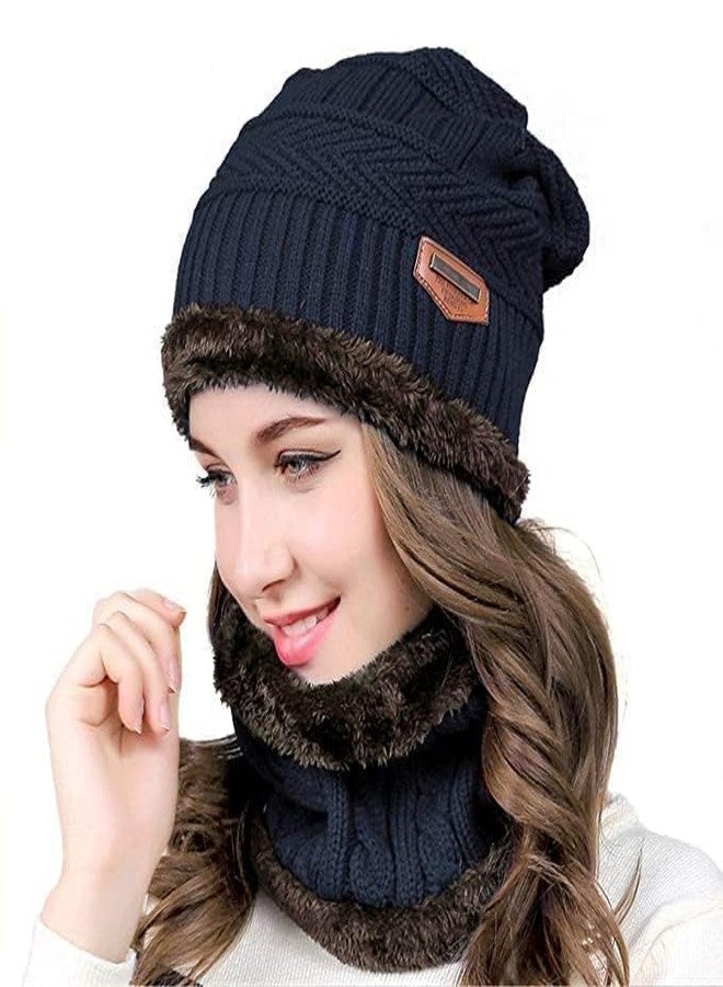 ELRINZA Neck Scarf, Winter & Neck Scarf with Fleece, Unisex Beanie with Neck Warmer for Men & Women,Thermal Cap Maroon - Image 2