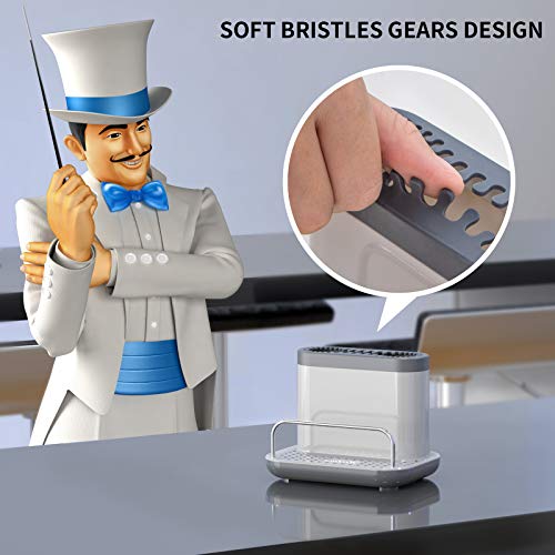 Mr Siga MR.SIGA Sink Caddy, Kitchen Sink Organizer Sponge Brush Holder with Drip Tray, White & Gray - Image 2