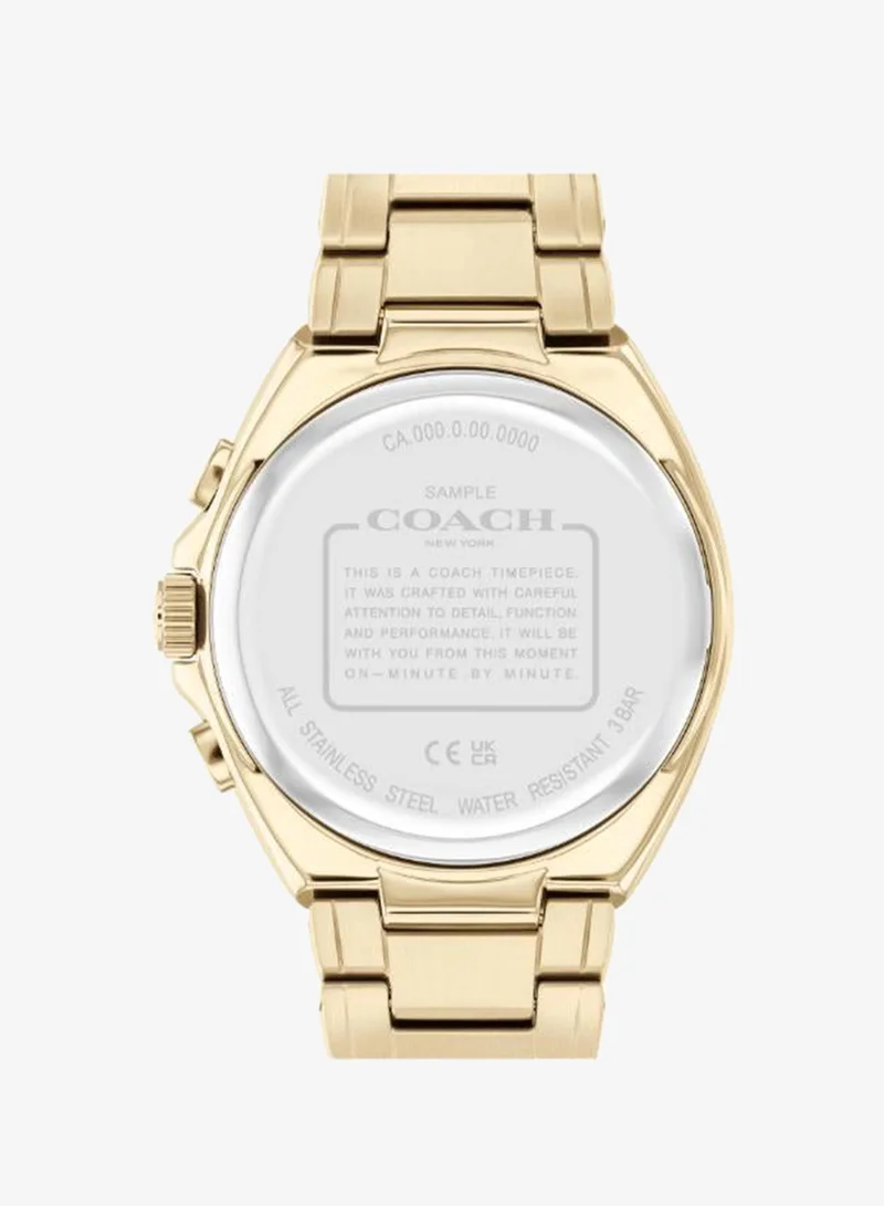 COACH Jackson Collection Chronograph Watch For Men With Gold-Tone Stainless Steel Bracelet - 14602680