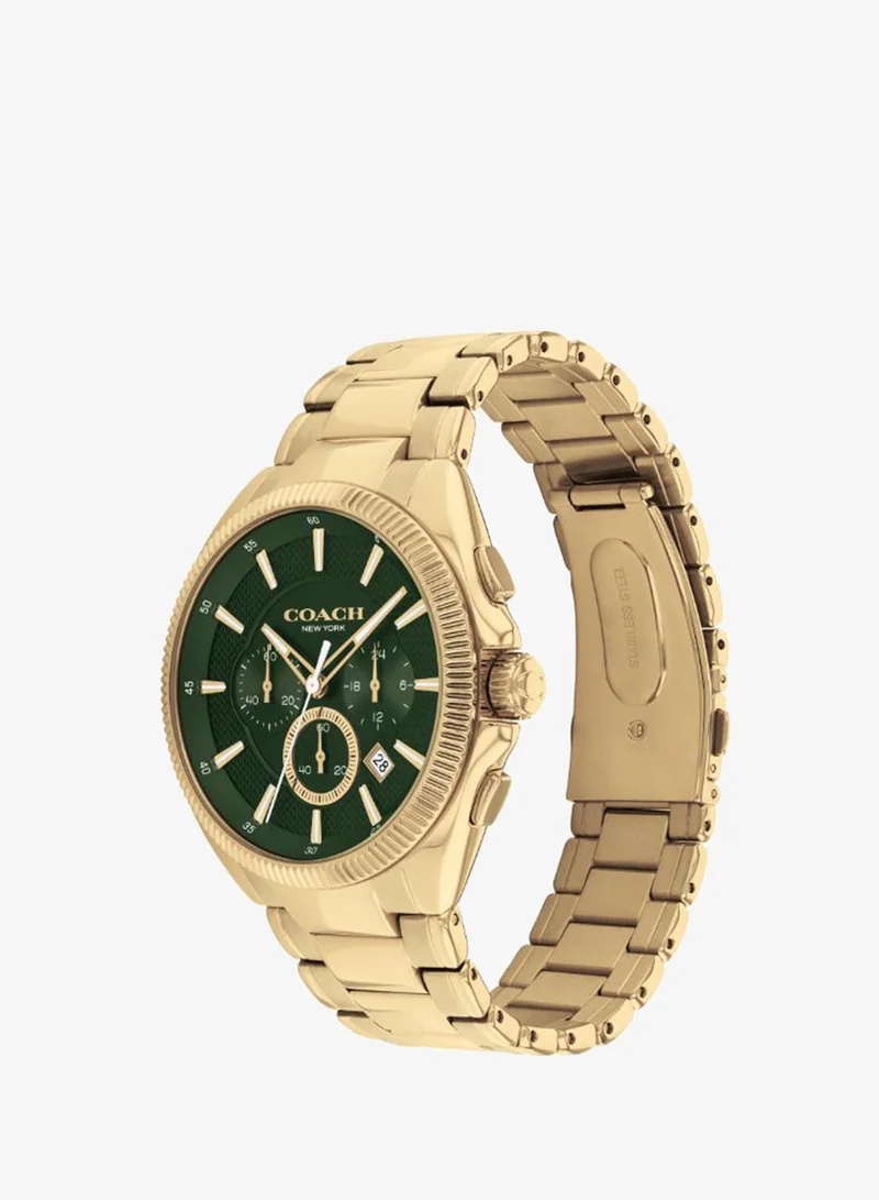 Coach  Jackson Collection Chronograph Watch For Men With Gold-Tone Stainless Steel Bracelet - 14602680 for Men | Best Price UAE