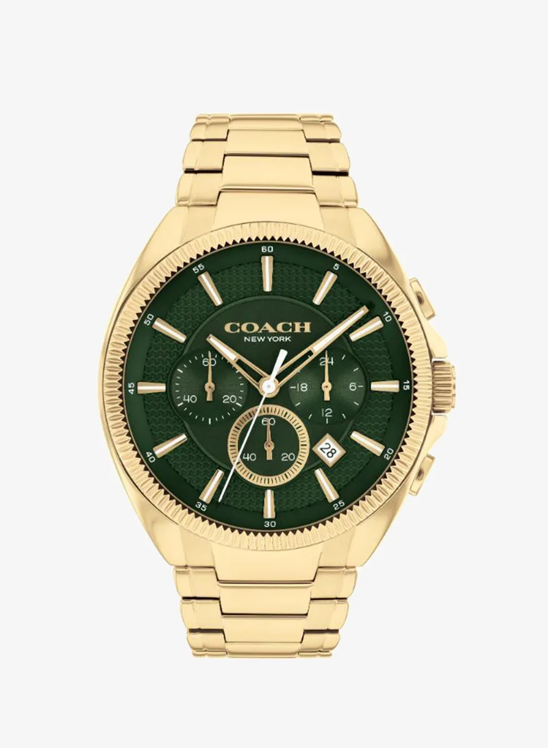 COACH Jackson Collection Chronograph Watch For Men With Gold-Tone Stainless Steel Bracelet - 14602680