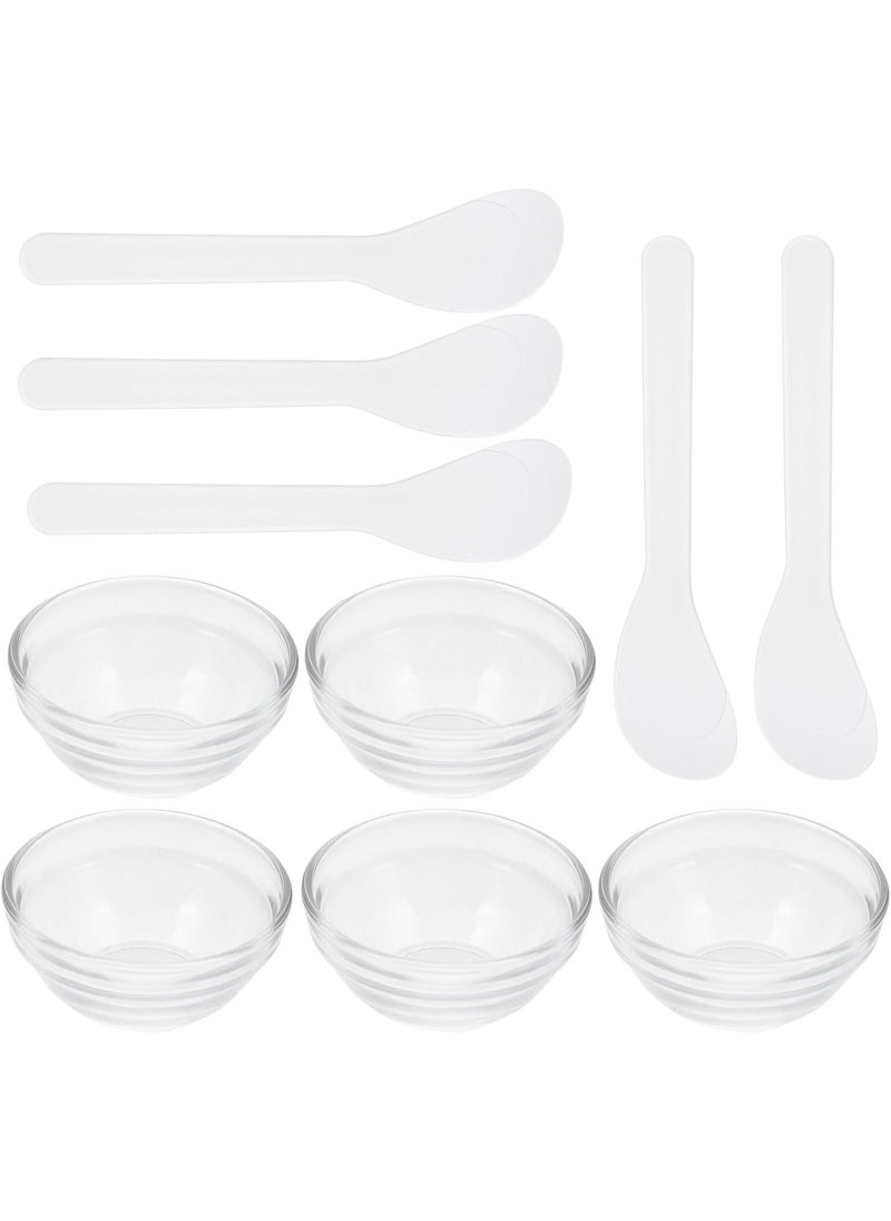 Beaupretty - Beaupretty Esthetician Bowl Set Glass Facial Mask Making Bowl Spa Diy Mixing Stirring Bowls Accessory With Stick Spatula - Image 1