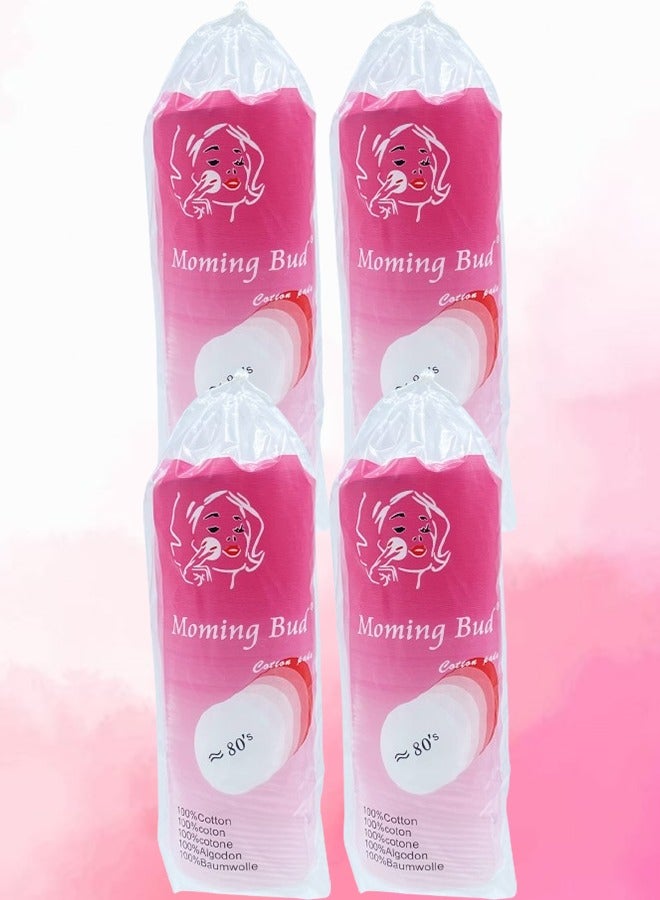 Bud 4 Packages Moming Bud Cotton Pad 80 Pieces - Image 1