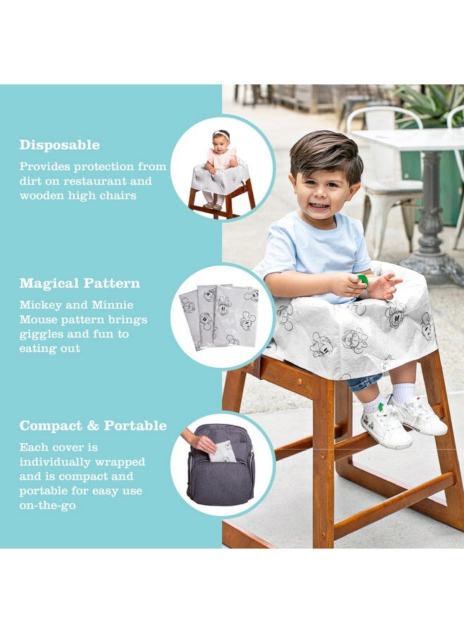J.L. Childress J.L. Childress Disney Baby Disposable Restaurant High Chair Covers - 12 Count - Individually Wrapped - Covers All Surfaces - Disney Travel Accessory for Baby - Mickey and Minnie  - Image 1
