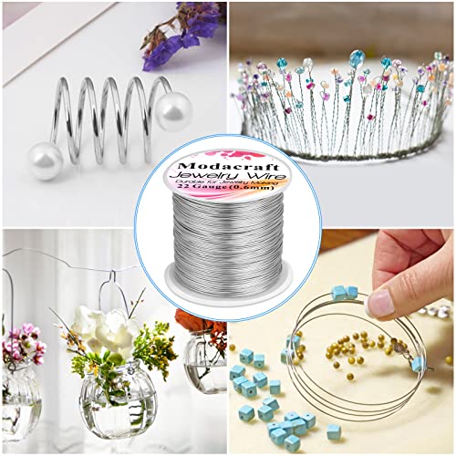 Modacraft 22 Gauge Silver Wire for Jewelry Making with Jewelry Pliers, Craft Wire Beading Wire Tarnish Resistant Copper Wire - Image 2