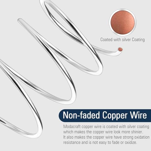Modacraft 22 Gauge Silver Wire for Jewelry Making with Jewelry Pliers, Craft Wire Beading Wire Tarnish Resistant Copper Wire - Image 3