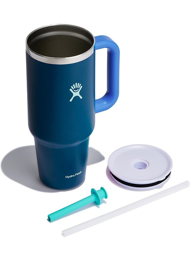 Hydro Flask 40 oz Tumbler with Handle, 2-in-1 Straw and Sip Lid, Leakproof, Dishwasher Safe, Insulated Stainless Steel Travel Coffee Mug, Keeps Cold for 24 Hours, Fits in Car Cup Holder  - Image 3