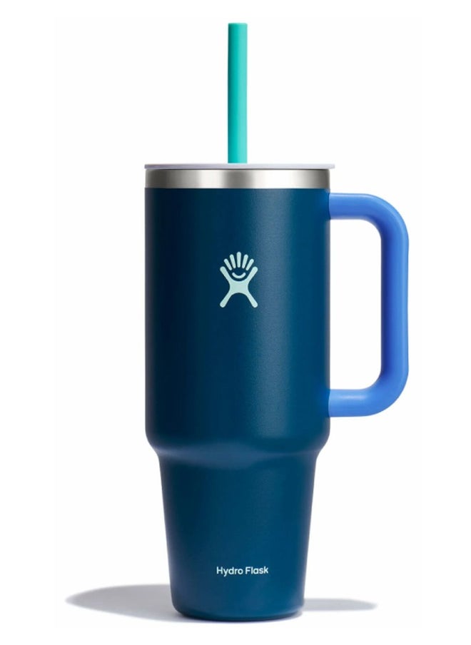 Hydro Flask 40 oz Tumbler with Handle, 2-in-1 Straw and Sip Lid, Leakproof, Dishwasher Safe, Insulated Stainless Steel Travel Coffee Mug, Keeps Cold for 24 Hours, Fits in Car Cup Holder  - Image 1