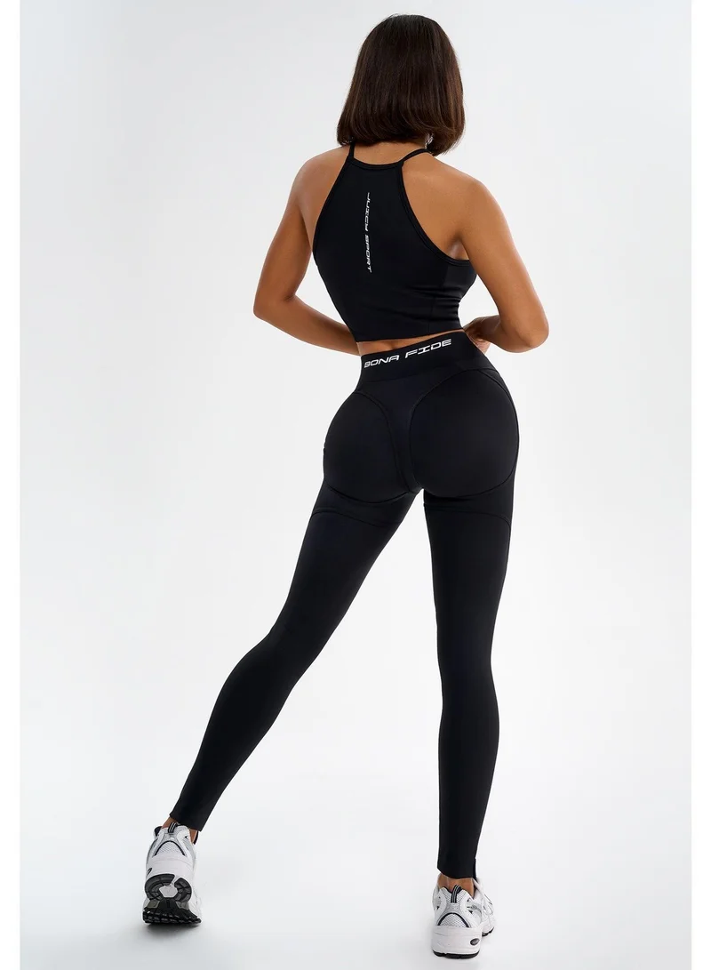 Bona Fide Sporty Top Juicy Black Sporty Juicy Crop Gym Top for Women | Best Price UAE
