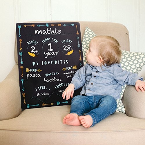 Tiny Ideas Tiny Idea’s Arrows Baby Milestone Chalkboard, Gender-Neutral Baby Photo Prop, Baby Décor Accessory, Black - Image 3