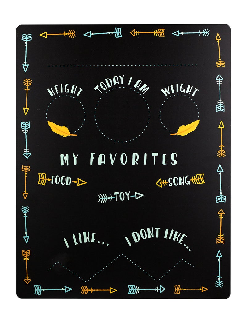 Tiny Ideas Tiny Idea’s Arrows Baby Milestone Chalkboard, Gender-Neutral Baby Photo Prop, Baby Décor Accessory, Black - Image 2