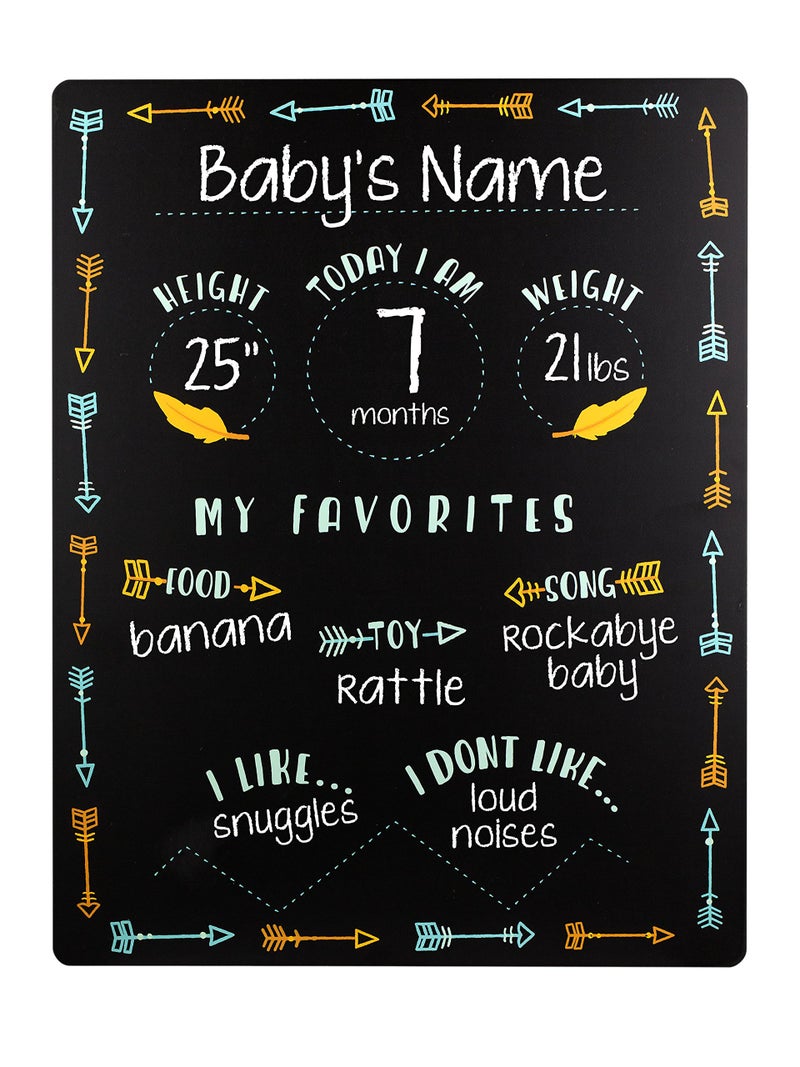 Tiny Ideas Tiny Idea’s Arrows Baby Milestone Chalkboard, Gender-Neutral Baby Photo Prop, Baby Décor Accessory, Black - Image 5