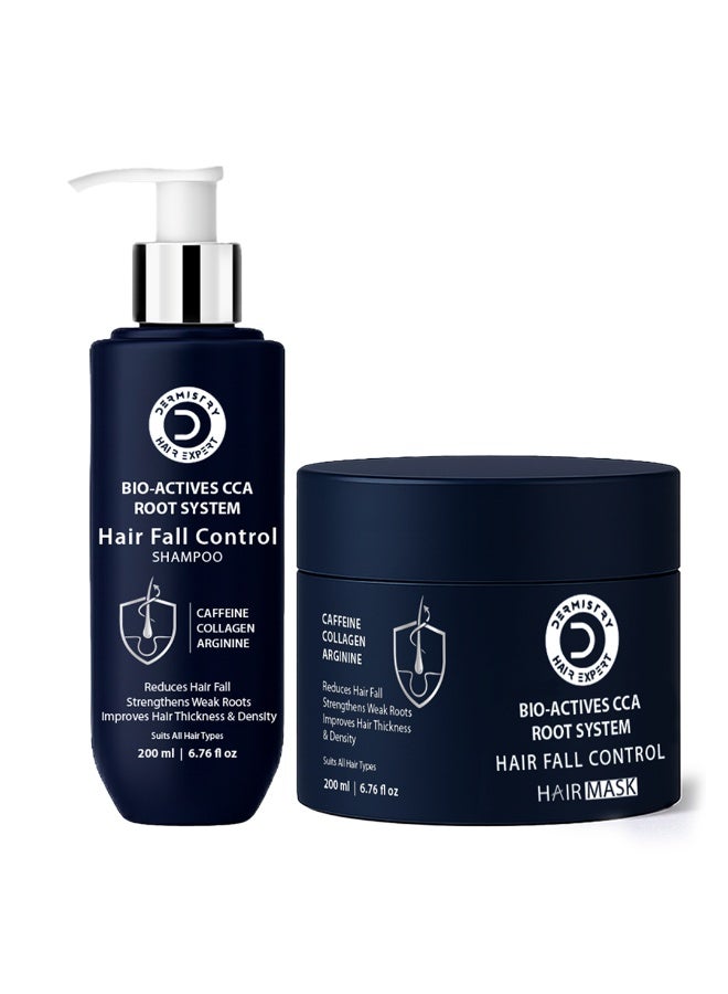 DERMISTRY Hair Fall Control Shampoo & Mask Set for All Hair Types - Image 1