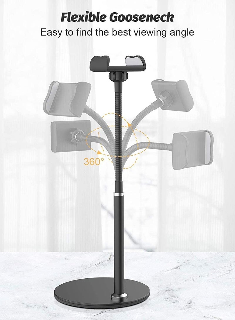 Excefore Cell Phone Stand, Adjustable Height & Angle Phone Holder Flexible Arm Universal Phone Stand for Desk, Aluminum Alloy Desktop Cell Phone Holder Compatible with 3.5"-6.5" Device  - Image 5