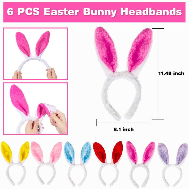 MGparty 12PCS Easter Headbands and Glasses Frame Set Easter Bunny Ears Rabbit Chick Eggs Party Favor Decorations Supplies Photo Booth for Kids and Adults - Image 3